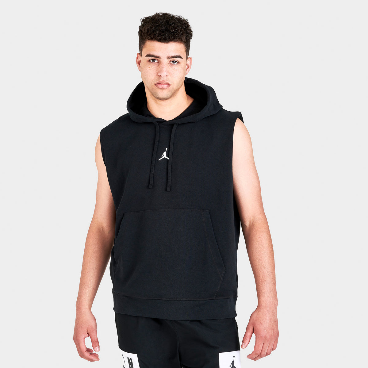 Jordan Dri FIT Sport Sleeveless Pullover Hoodie Black White JD