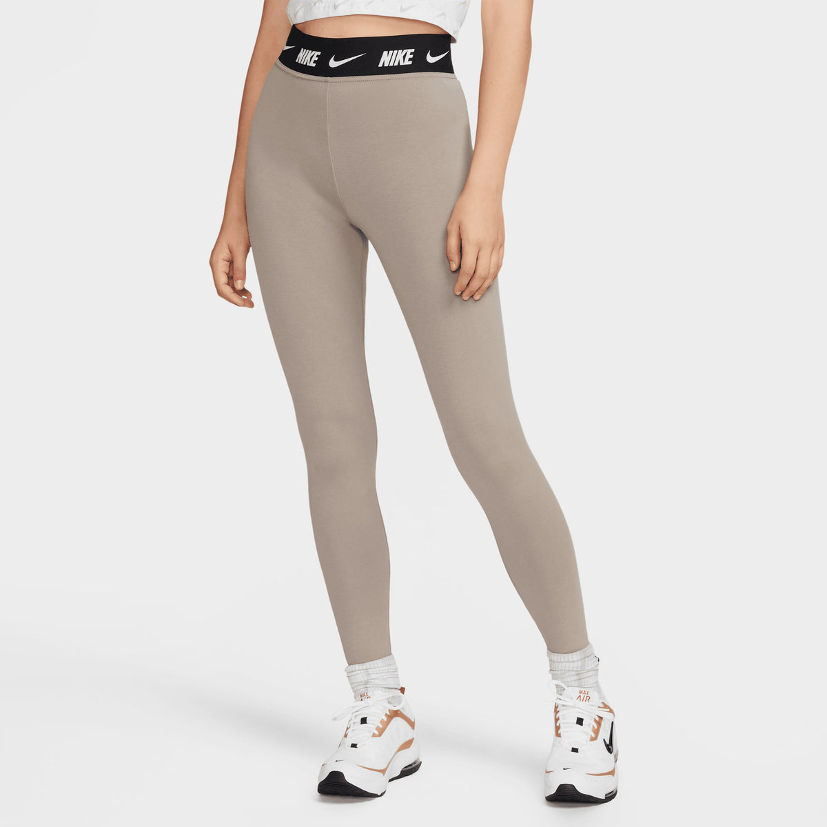 Nike Women's Sportswear Club High-Waisted Leggings Moon Fossil / Olive Grey