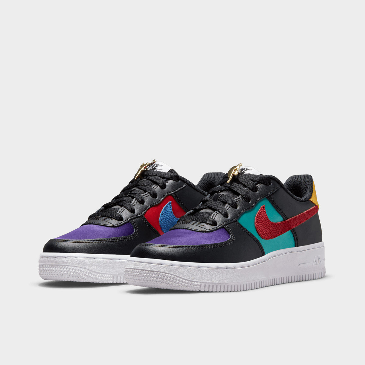 Nike Air Force 1 '07 LV8 EMB GS Black / Gym Red - Washed Teal