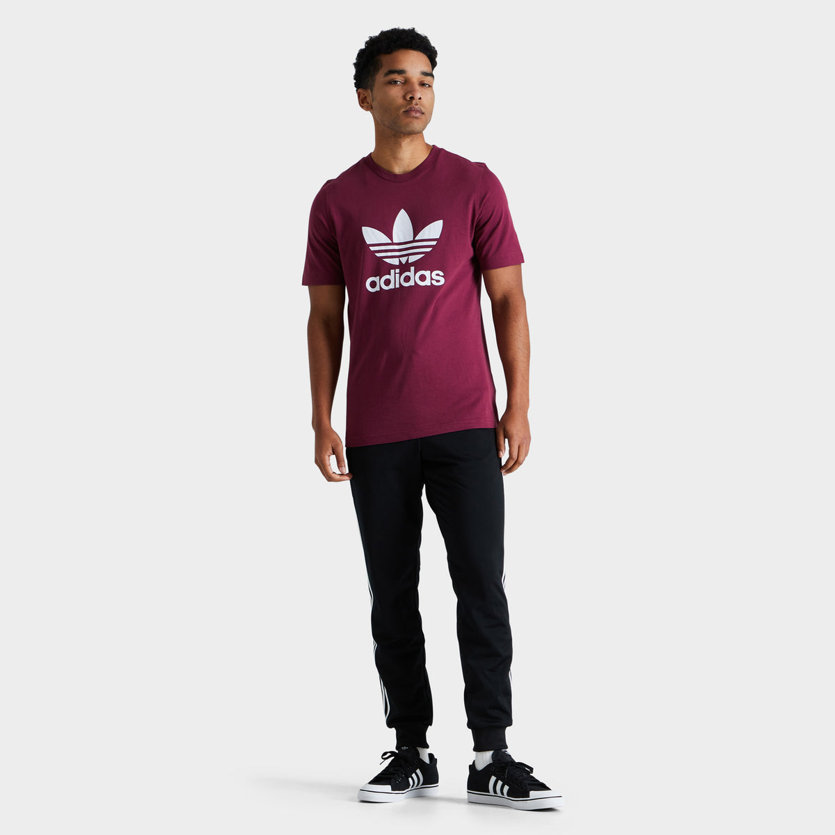 Adidas trefoil shop tee maroon