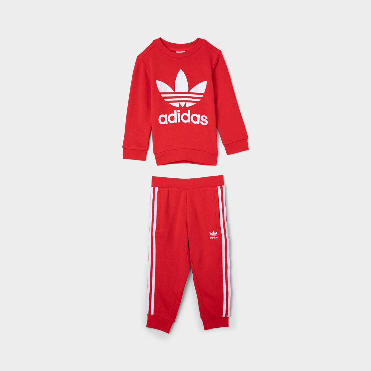 adidas Originals Childrens Adicolor Crew Set Vivid Red White
