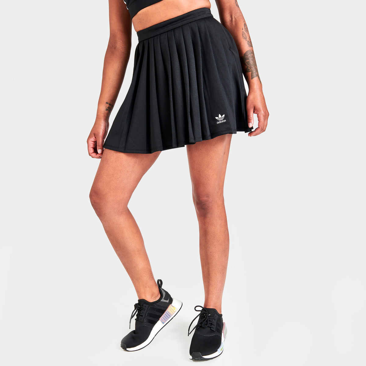 Adidas Black Skirt Mid-Rise Skirt With Logo Branding