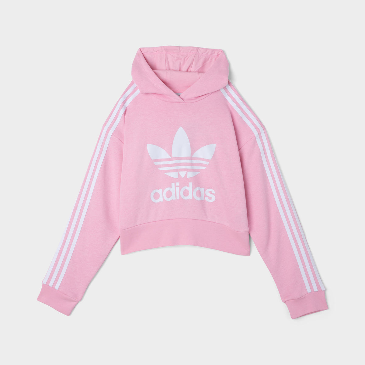 Adidas originals adicolor cropped hoodie in pink Clearance