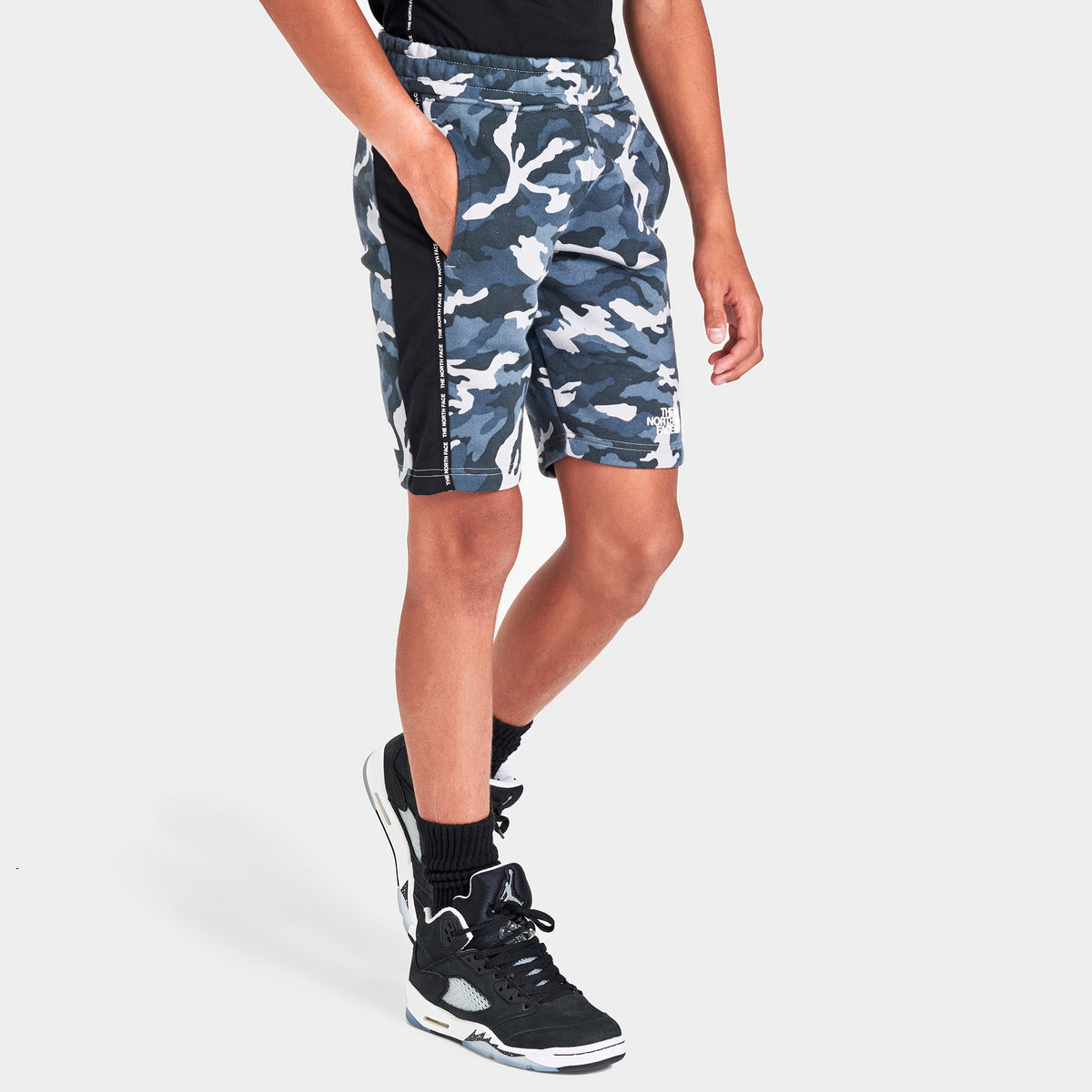 Nike training dry camo shorts in grey hot sale