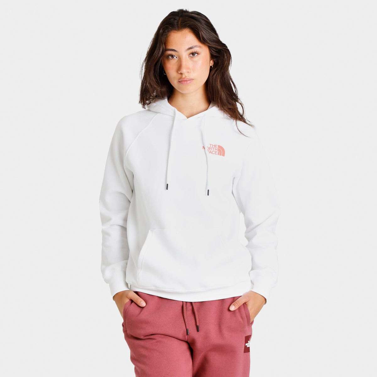 White the north face hoodie 2025
