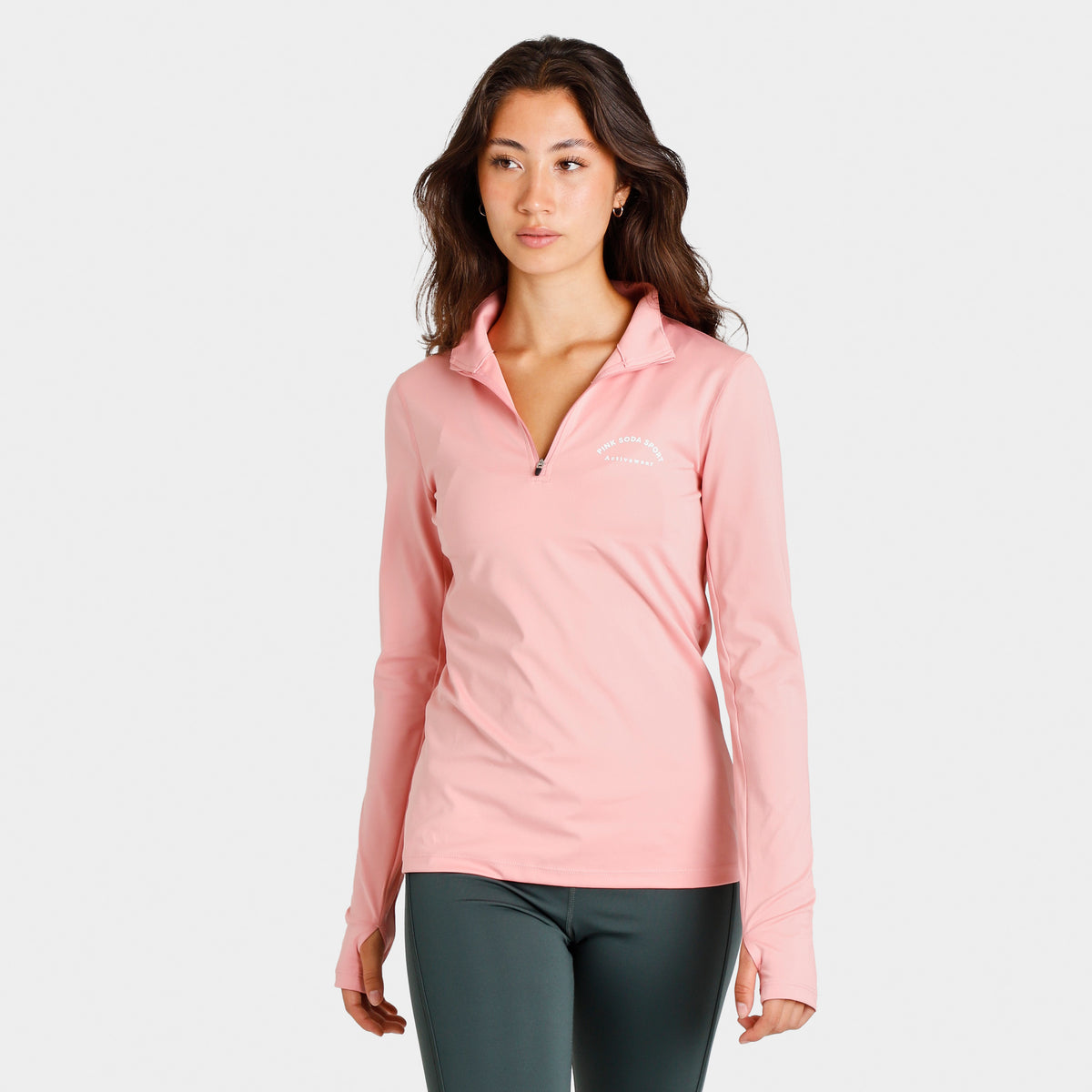 Pink Soda Sport Women s Flex Quarter Zip Fitness Shirt Pink JD