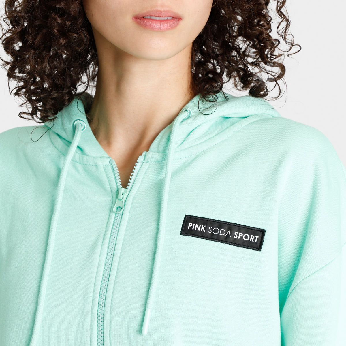 Pink Soda Women s Badge Full Zip Hoodie Ice Green