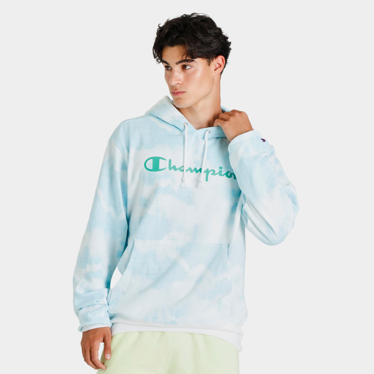 Champion Lightweight Tie Dye Pullover Hoodie Exhibit Blue