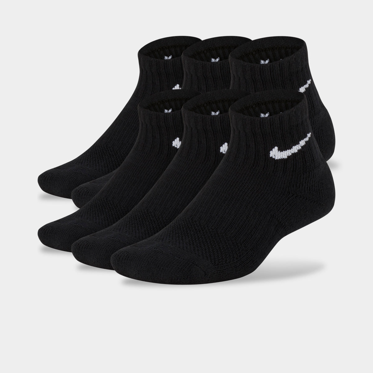 Nike Everyday Children s Cushioned Ankle Socks 6 Pack Black White JD Sports