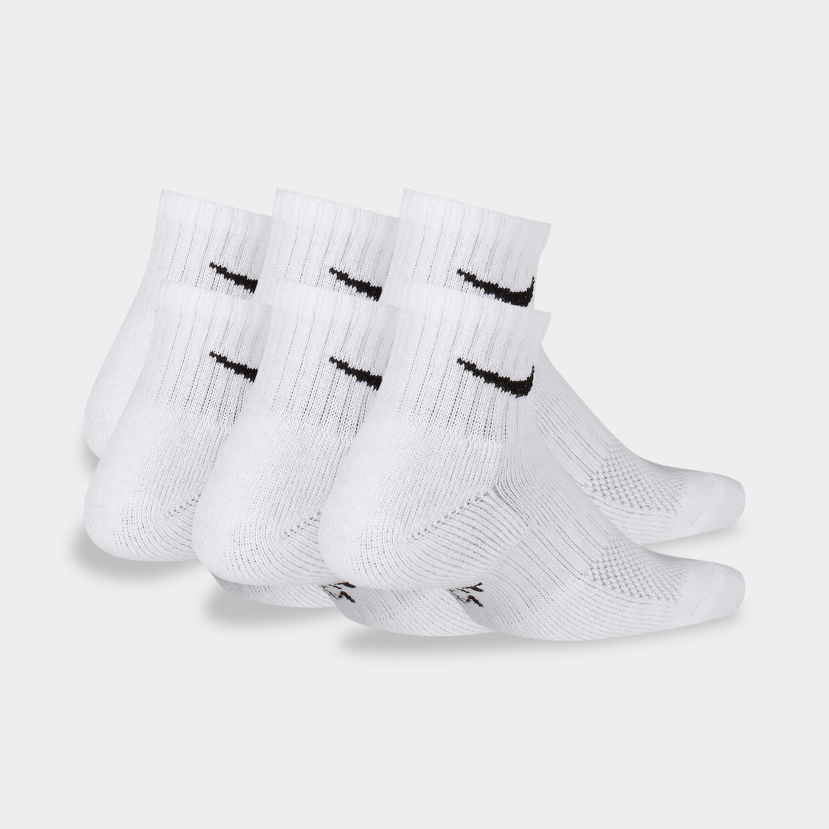 Nike Children s Everyday Cushioned Ankle Socks 6 Pack White Black JD Sports