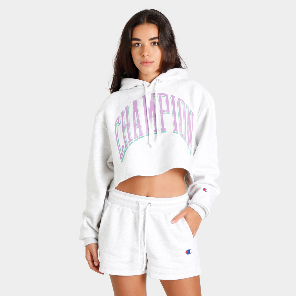 Cropped champion hoodie discount