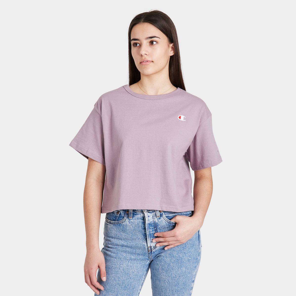 Champion Women s Heritage Cropped T shirt Vintage Mauve JD