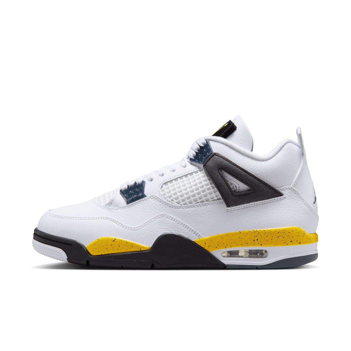 Jordan 4 Retro White / Tour Yellow - Dark Blue Grey