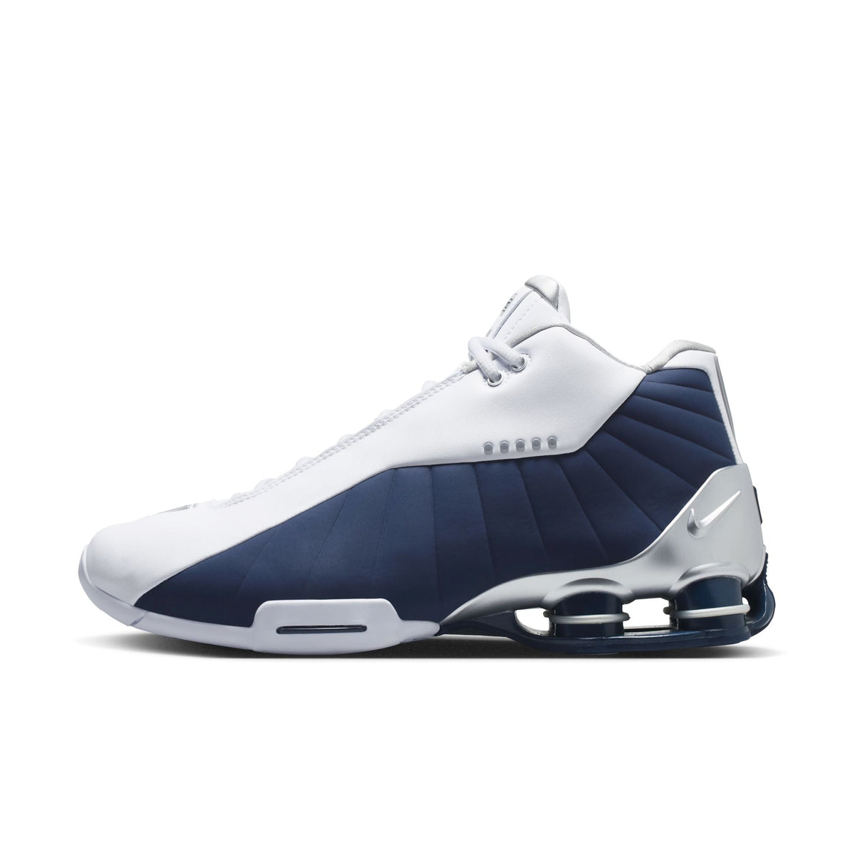 Nike Shox BB4 White / Midnight Navy - Metallic Silver