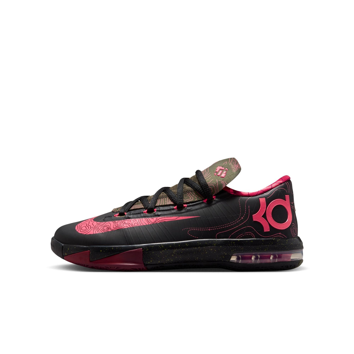 Nike KD VI GS Black / Atomic Red - Medium Olive