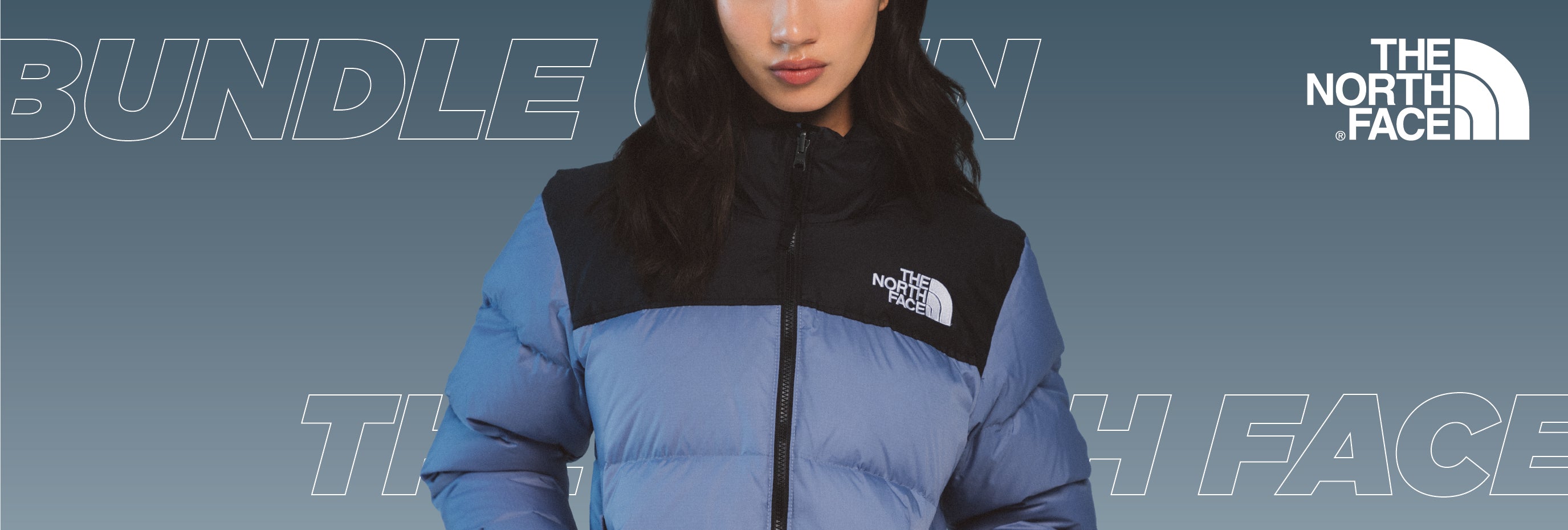womens the north face retro nuptse in blue