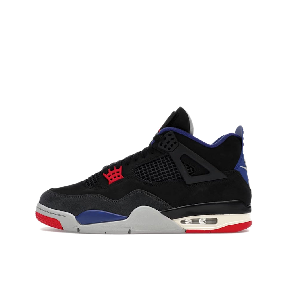 Jordan 4 Retro Black / Fire Red - Deep Royal Blue