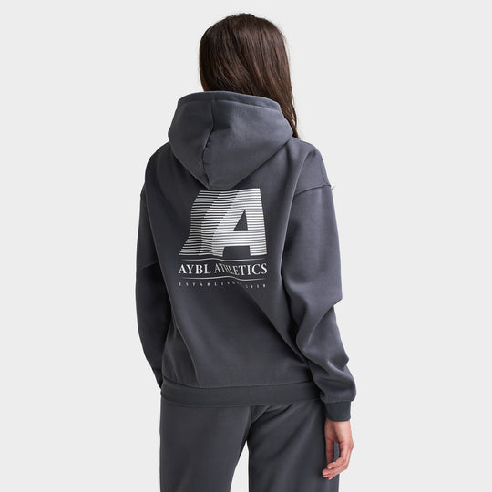 AYBL Women's Retro Athletics Oversized Hoodie / Charcoal