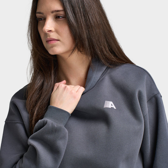AYBL Women's Retro Athletics Oversized Hoodie / Charcoal