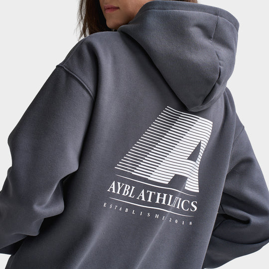 AYBL Women's Retro Athletics Oversized Hoodie / Charcoal