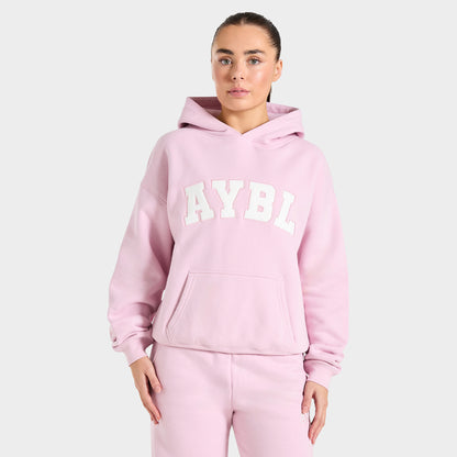 AYBL Femme Chandail à Capuchon Surdimensionné Varsity 2.0 / Rose Glacé