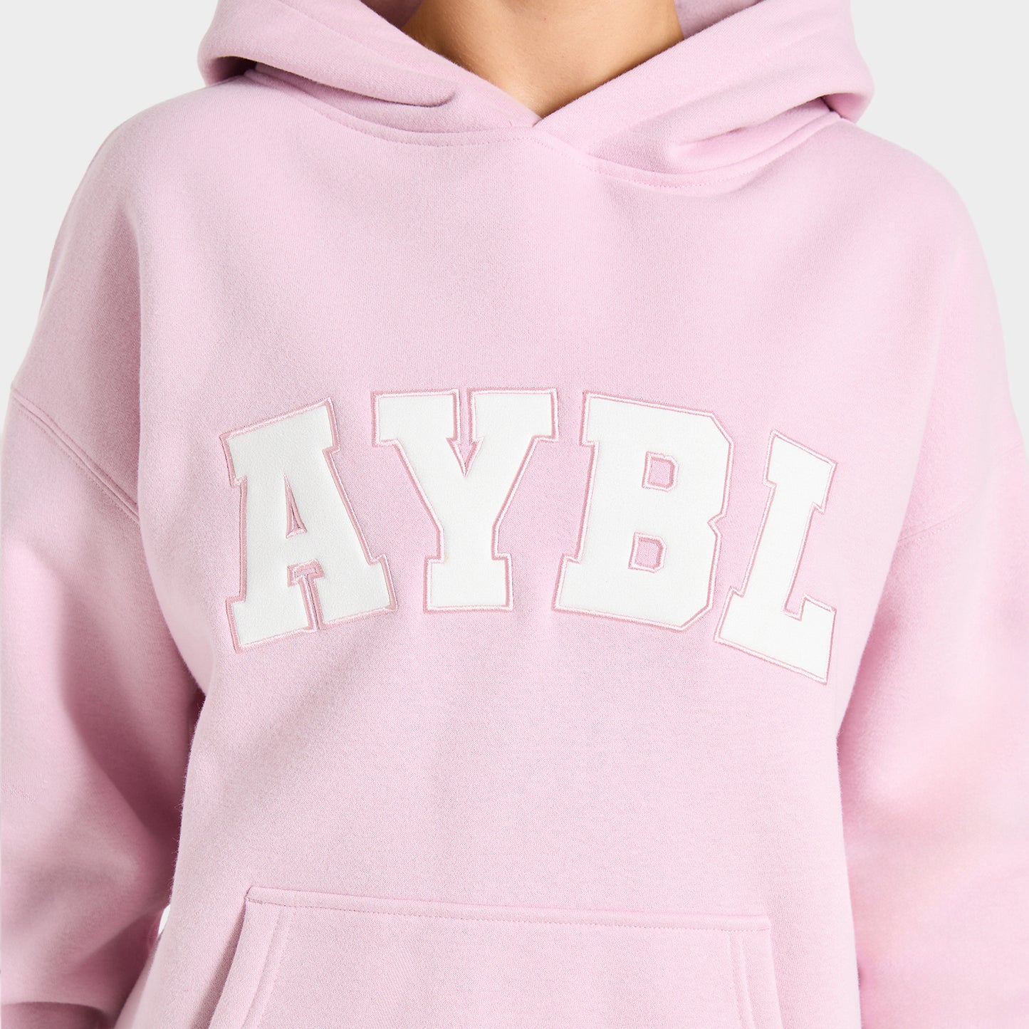 AYBL Femme Chandail à Capuchon Surdimensionné Varsity 2.0 / Rose Glacé