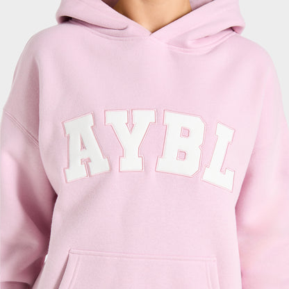 AYBL Femme Chandail à Capuchon Surdimensionné Varsity 2.0 / Rose Glacé