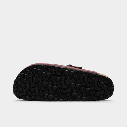 Birkenstock Women's Boston. Bottom view of pepper clog showing black outsole with textured tread pattern.