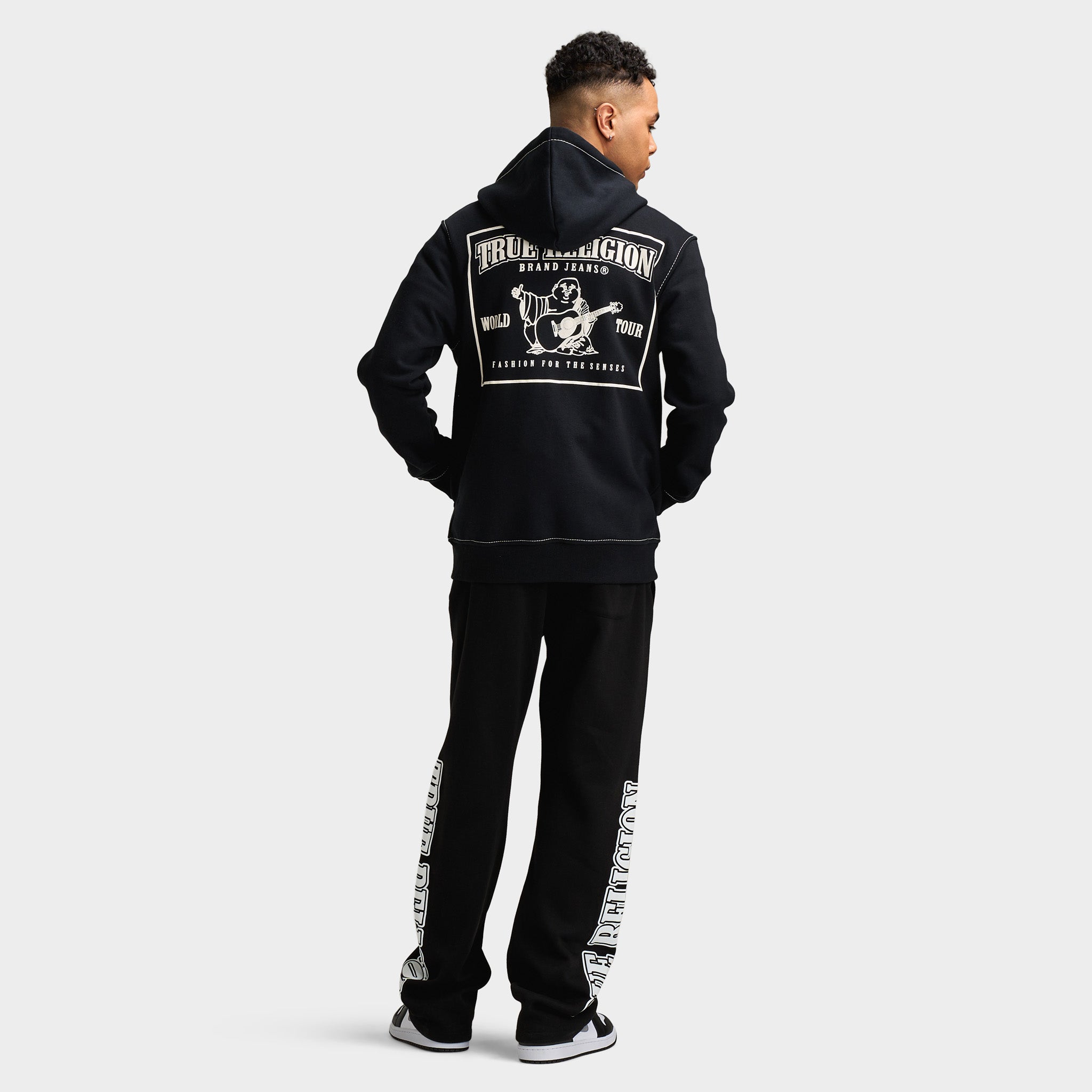 True Religion Big T Full-Zip Hoodie / Jet Black – JD Sports