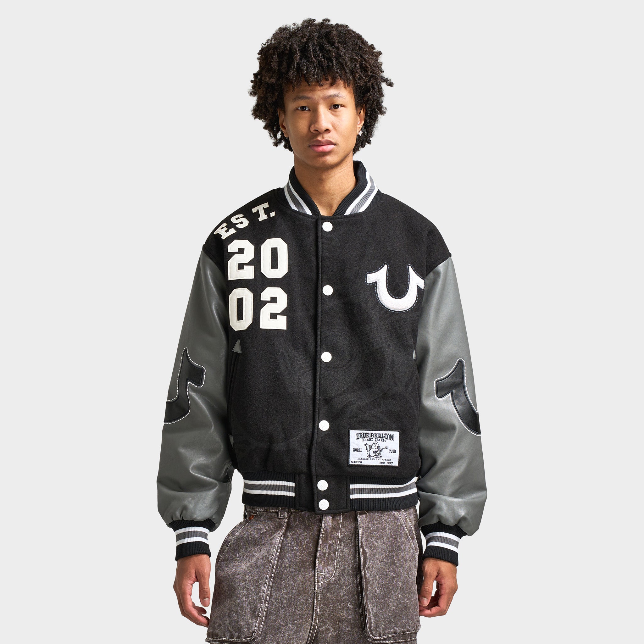 True Religion Boxy Veste Varsity Jet Noir / Gris granite – JD Sports