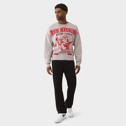 True Religion Long Sleeve Jacquard Sweater / Grey