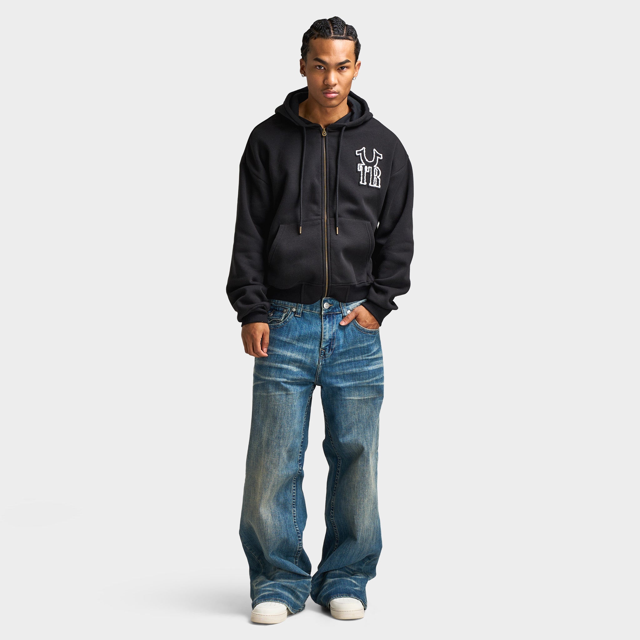 True Religion Rib Stitch Dept Zip Hoodie / Black – JD Sports