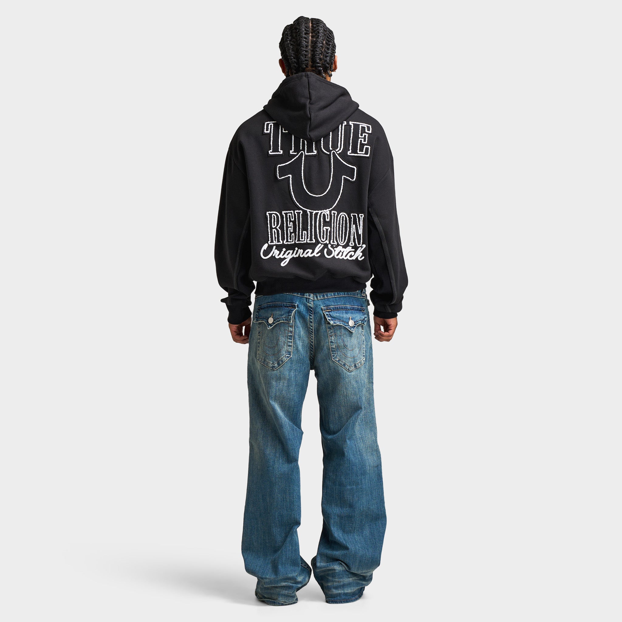 TRUE RELIGION ブラック パーカー S/P True Religion Big T Zip Up Hoodie Black | Mainline Menswear ca