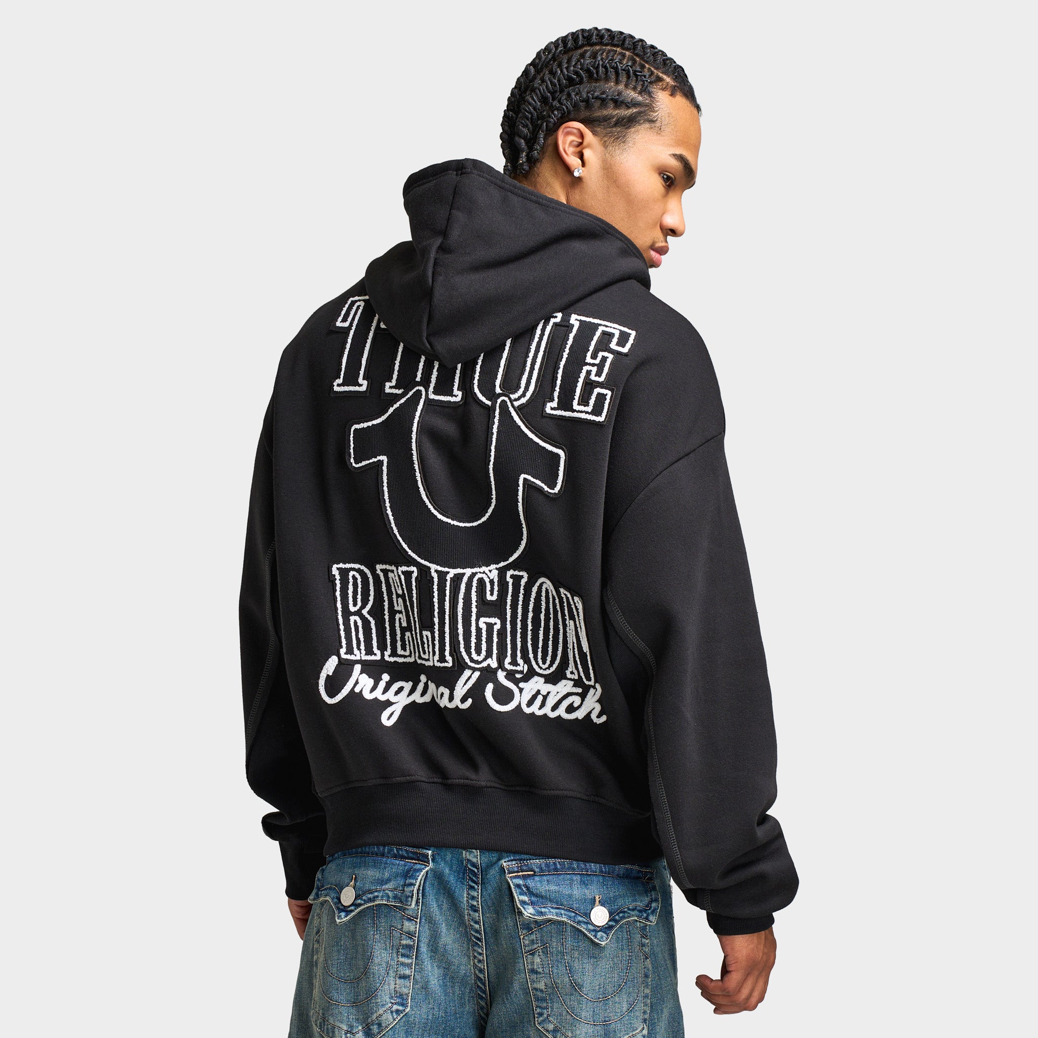 TRUE RELIGION SECTION HOODIE ブラック S True Religion Rib Stitch Dept Zip Hoodie / Black – JD Sports