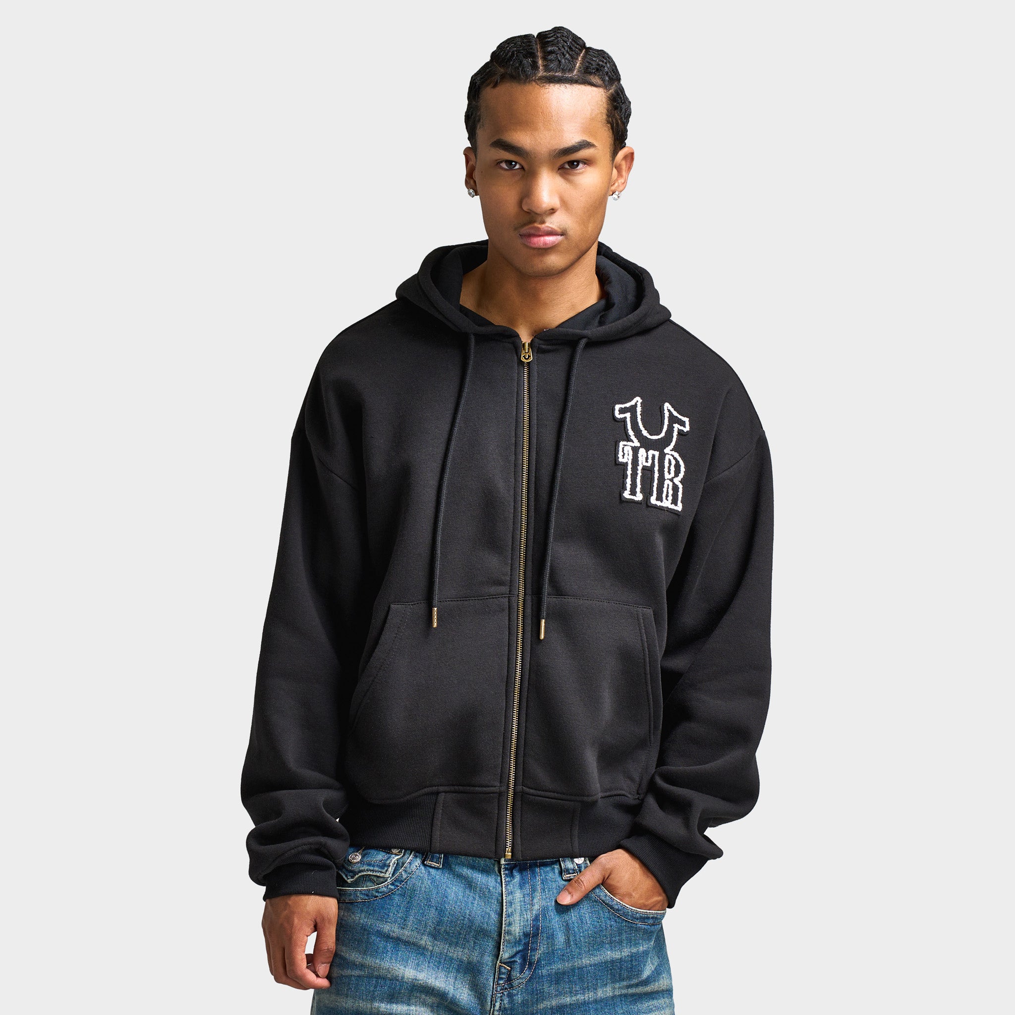 True Religion Rib Stitch Dept Zip Hoodie / Black – JD Sports