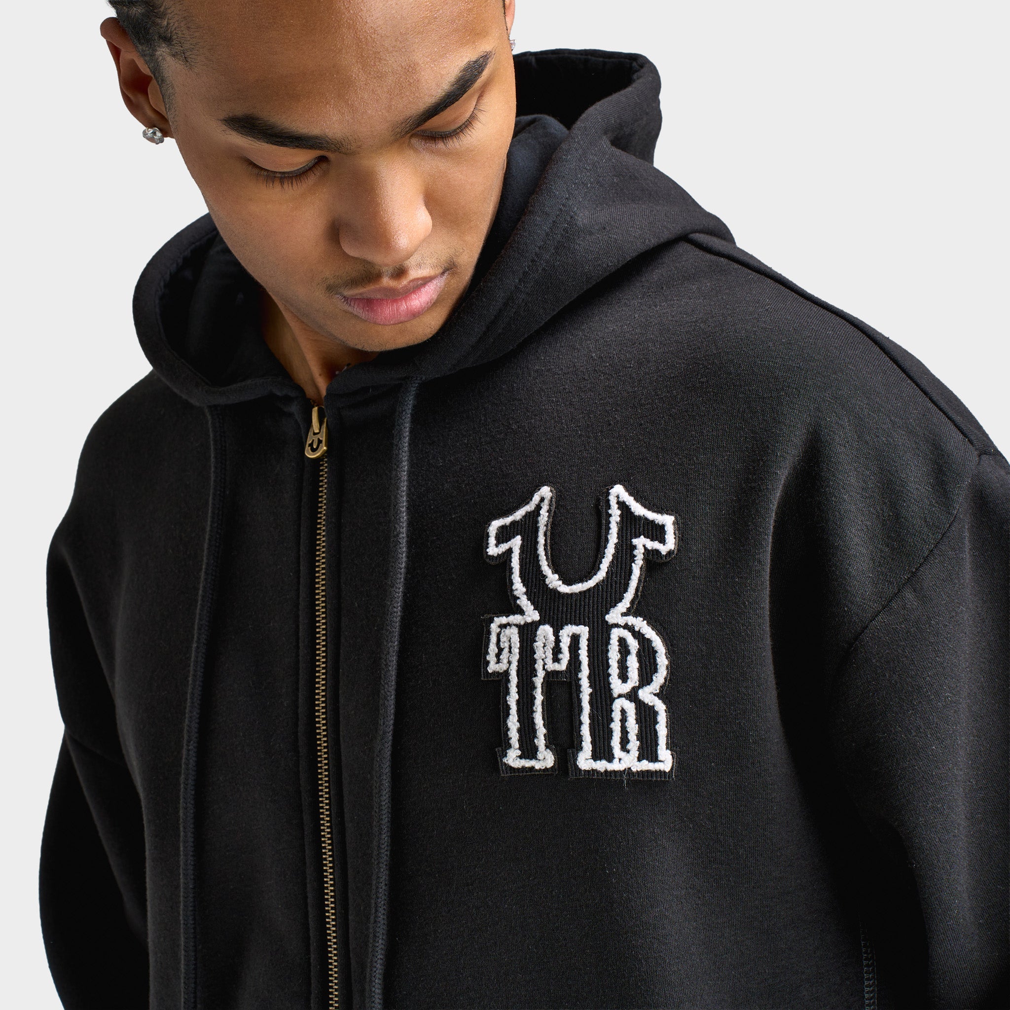 True Religion Rib Stitch Dept Zip Hoodie / Black – JD Sports
