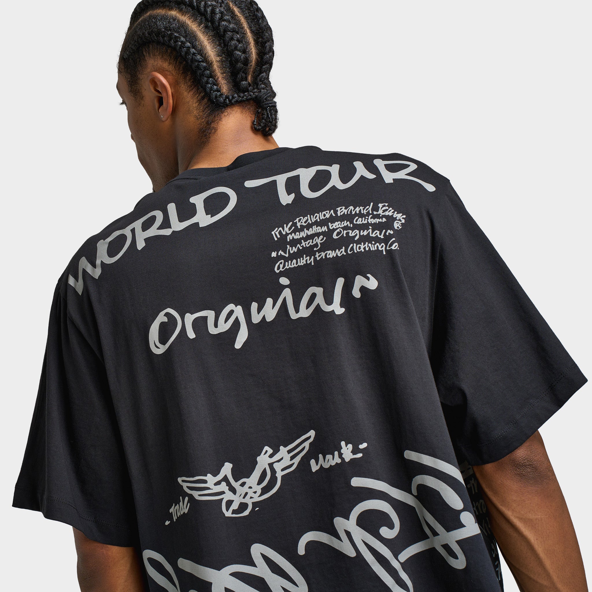 True Religion Script SS Boxy Tee / Jet Black – JD Sports