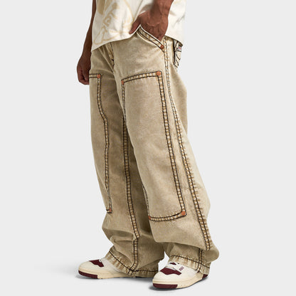True Religion Pantalon Charpentier Baggy Canvas Super T / Toile délavée