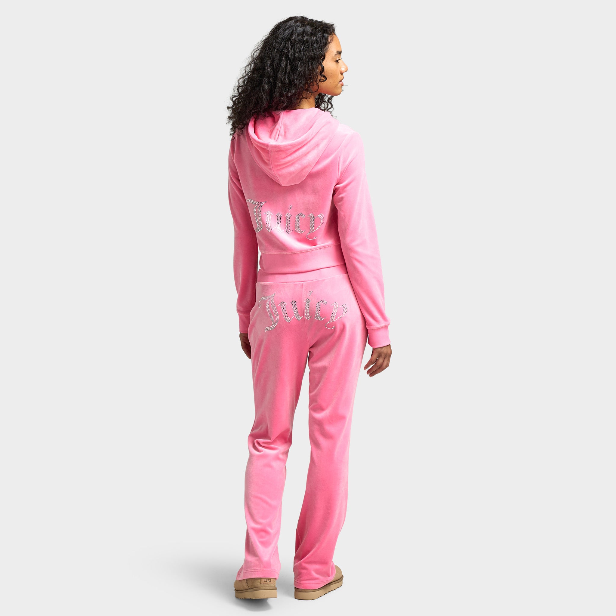 Juicy Couture Women's OG Big Bling Full Zip Hoodie / Hot Hot Pink