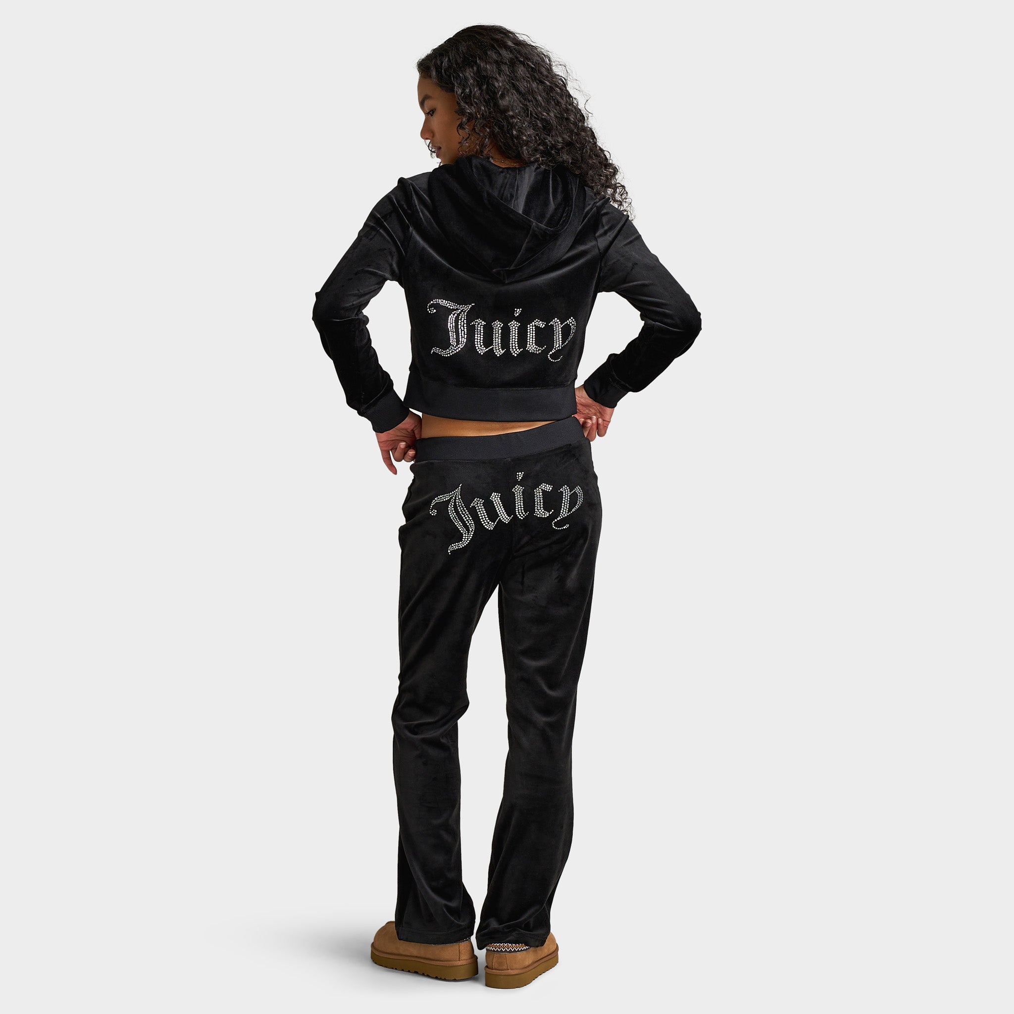 Juicy Couture Women's OG Big Bling Full Zip Hoodie / Liquorice