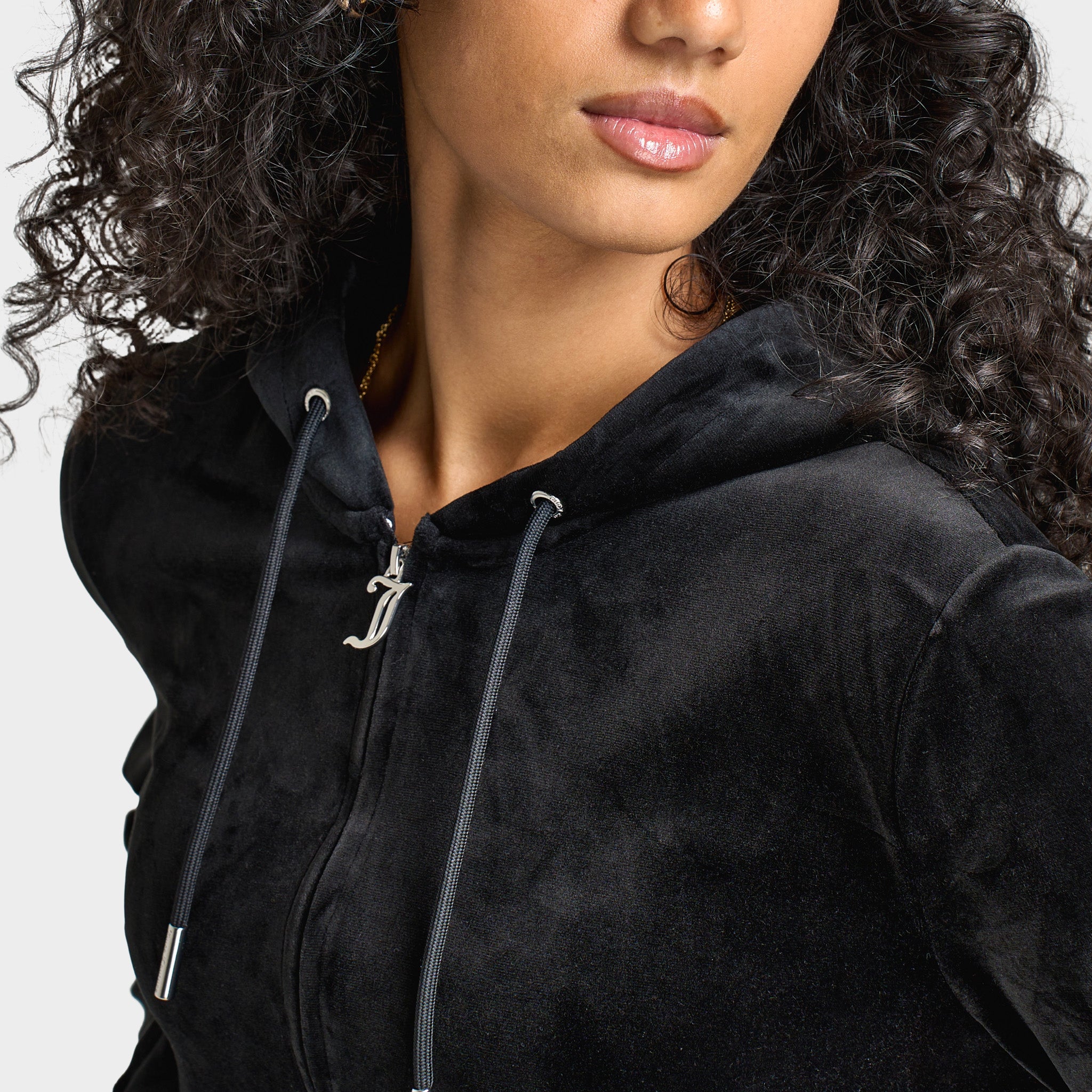 Juicy Couture Women's OG Big Bling Full Zip Hoodie / Liquorice