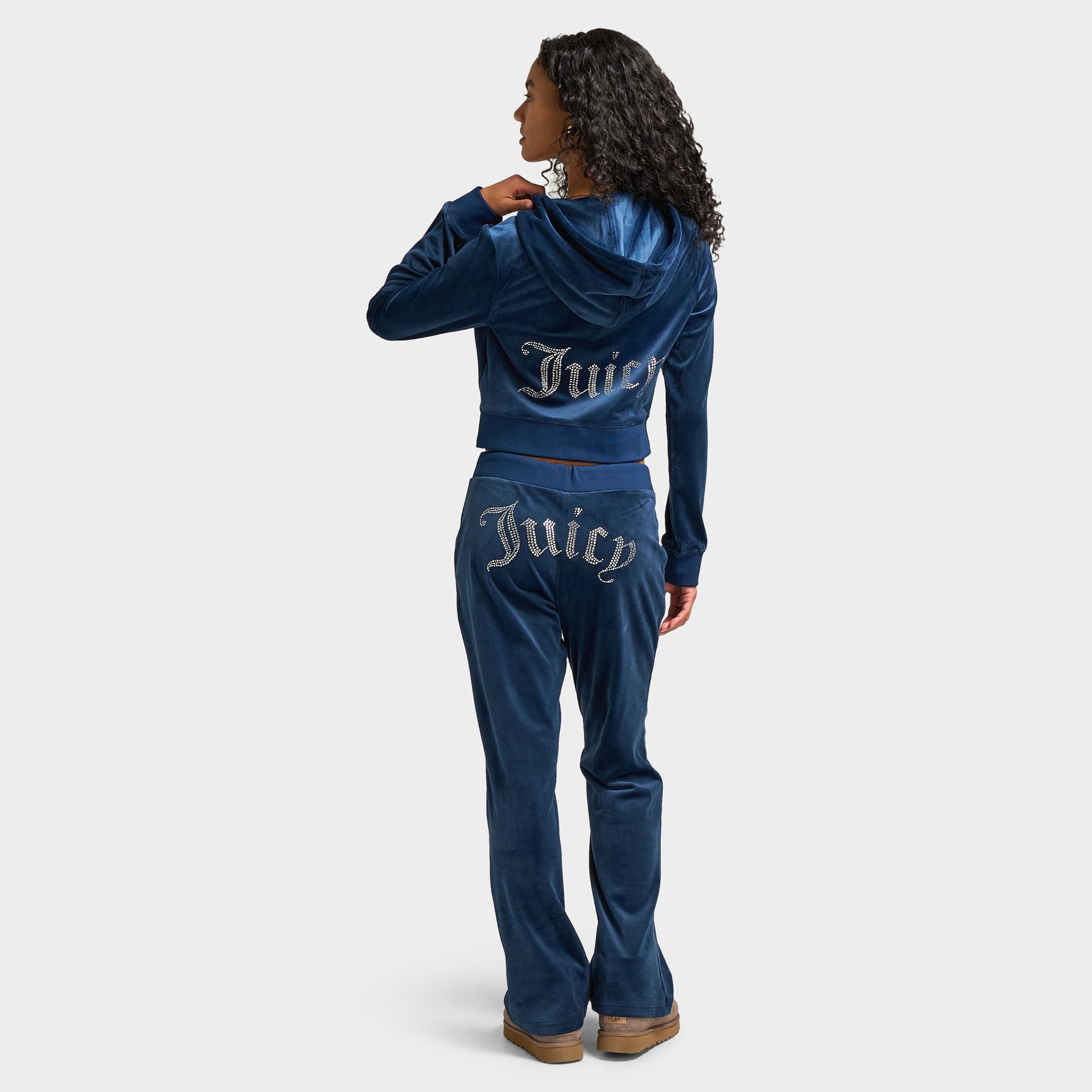 Juicy Couture Women's OG Big Bling Full Zip Hoodie / Regal Blue