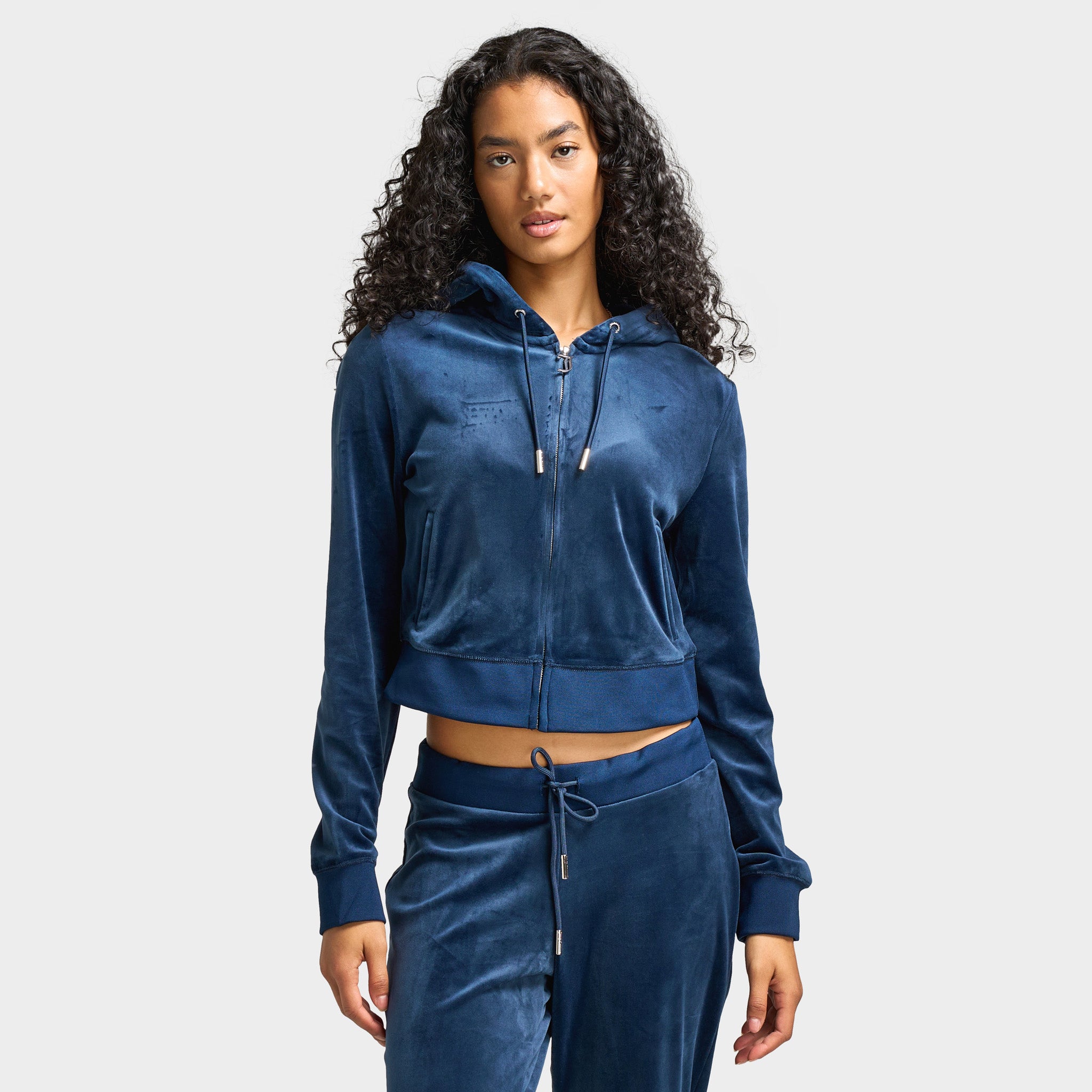 Juicy Couture Women's OG Big Bling Full Zip Hoodie / Regal Blue