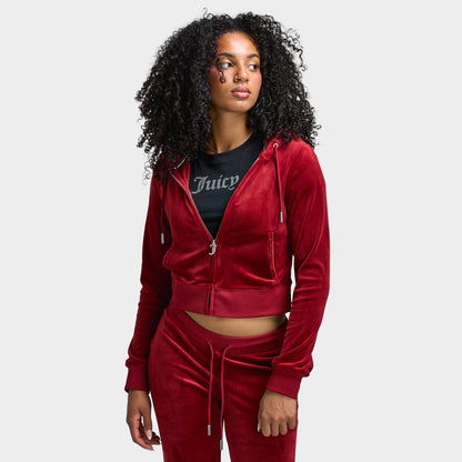 Juicy Couture Chandail à capuchon Juicy Couture OG Big Bling Fullzip / Dahlia rouge