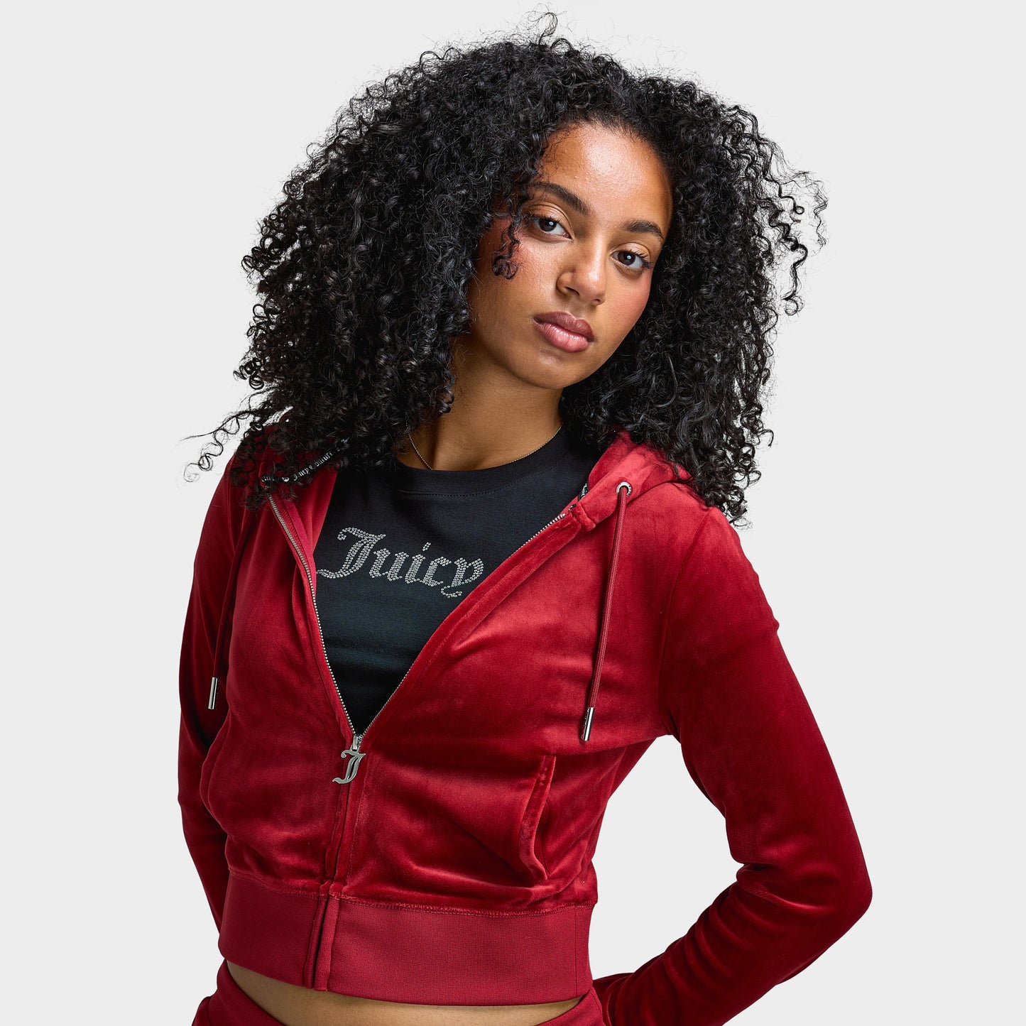 Juicy Couture Chandail à capuchon Juicy Couture OG Big Bling Fullzip / Dahlia rouge