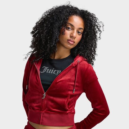Juicy Couture Chandail à capuchon Juicy Couture OG Big Bling Fullzip / Dahlia rouge