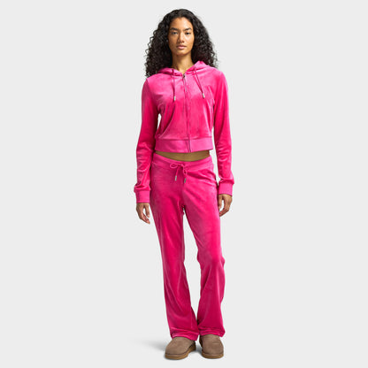 Juicy Couture Women's Big Bling Lux Velour Full Zip hoodie / Free Love