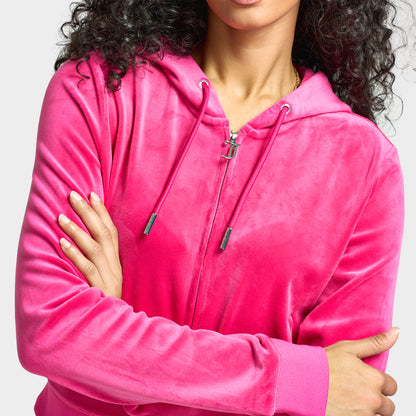 Juicy Couture Women's Big Bling Lux Velour Full Zip hoodie / Free Love
