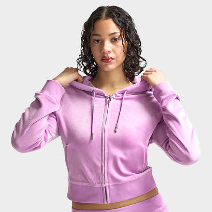 Juicy Couture Women's Classic Velour Hoodie / Violet Tulle