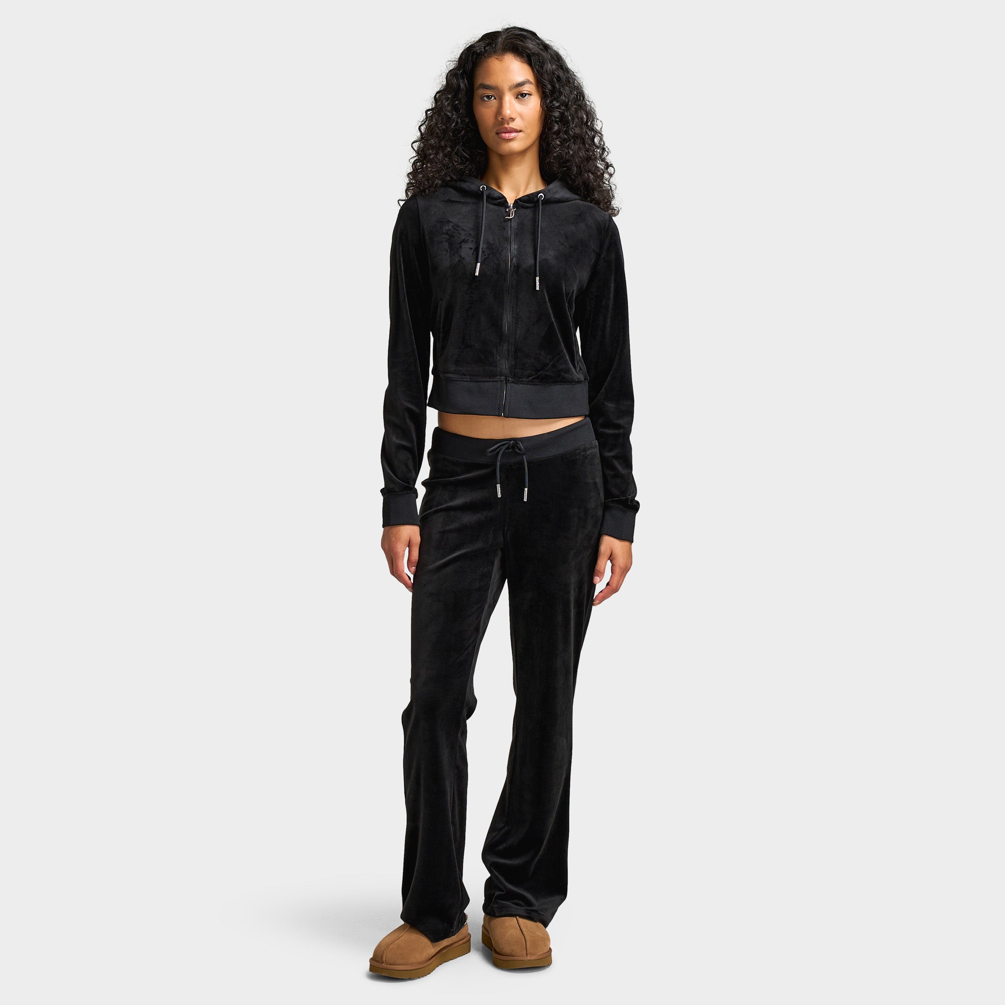Juicy Couture Women's OG Big Bling Velour Track Pants / Liquorice